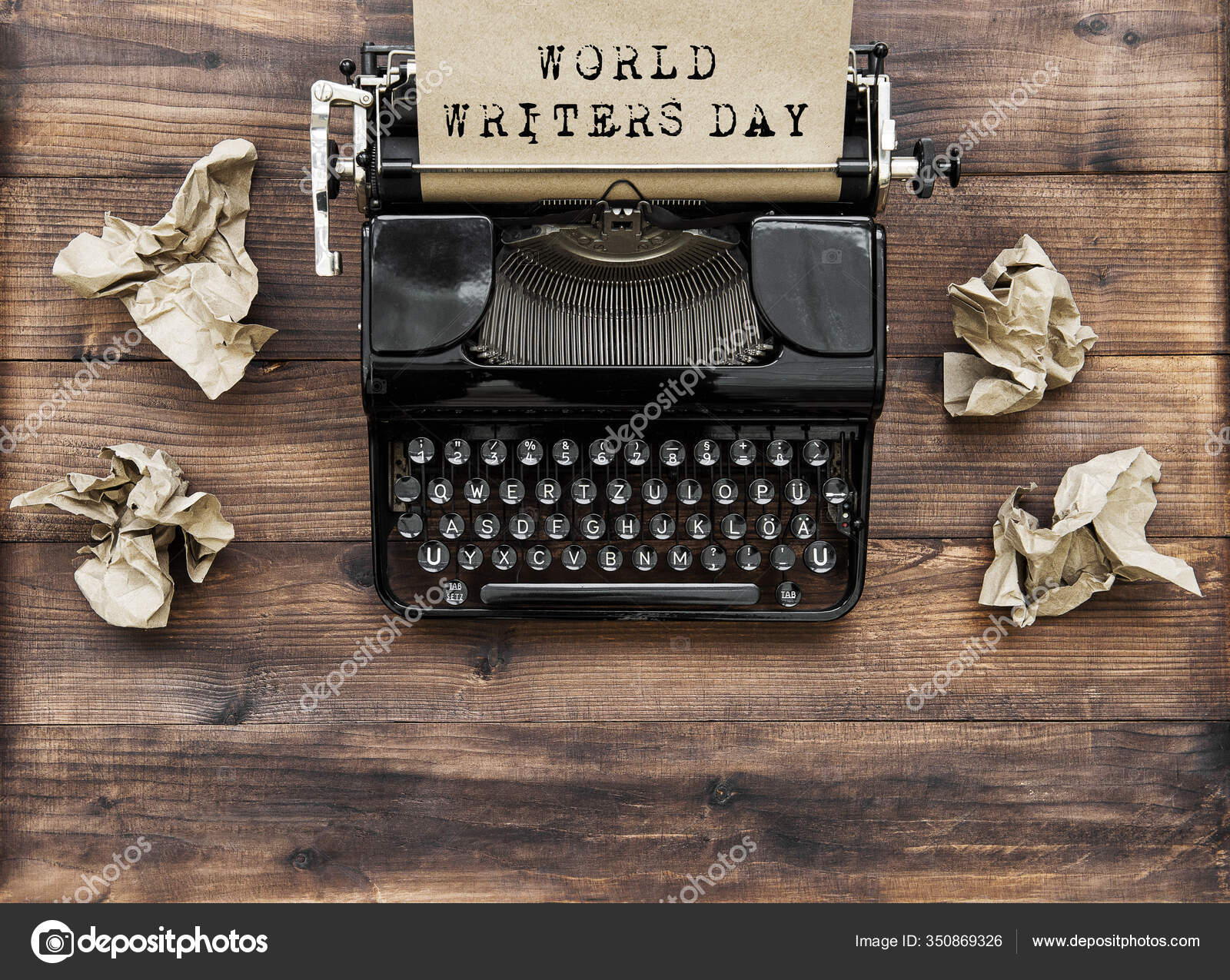 Antique Typewriter Paper World Writers Day Creativity Inspiration Concept  Stock Photo by ©LiliGraphie 350869326